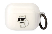 Karl Lagerfeld 3D Logo NFT Choupette TPU Case for Airpods Pro (2022) - White