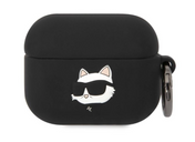 Karl Lagerfeld 3D Logo NFT Choupette Head Silicone Case for Airpods Pro (2022) - Black