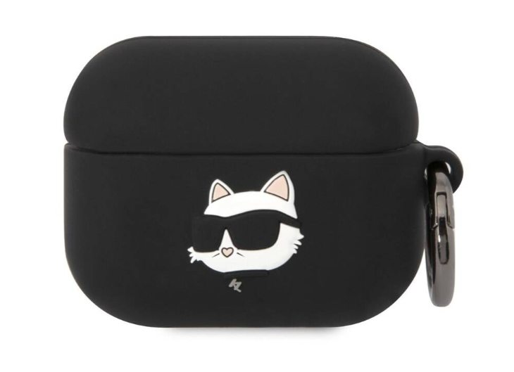 Karl Lagerfeld 3D Logo NFT Choupette Head Silicone Case for Airpods Pro (2022) - Black