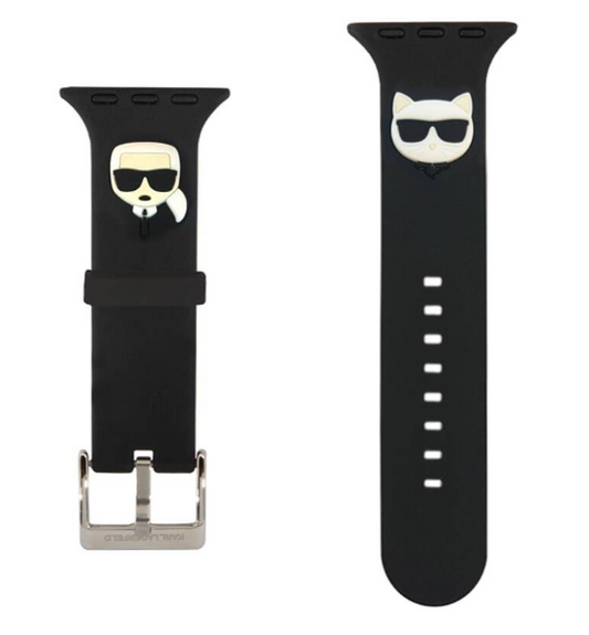 Karl Lagerfeld Choupette Head Apple Watch Band 42/44/45mm - Black