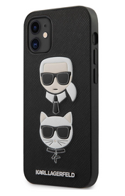 Karl Lagerfeld Saffiano K&amp;C Heads Case iPhone 12 mini - Black