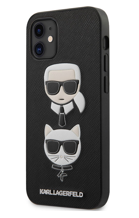 Karl Lagerfeld Saffiano K&amp;C Heads Case iPhone 12 mini - Black