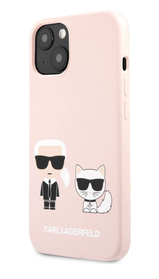Karl Lagerfeld and Choupette Liquid Silicone Case iPhone 13 mini - Pink