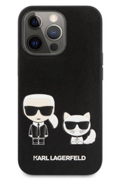 Karl Lagerfeld and Choupette PU Leather Case iPhone 13 Pro - Black