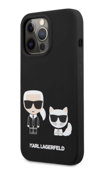 Karl Lagerfeld and Choupette Liquid Silicone Case iPhone 13 Pro - Black