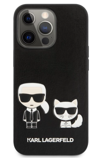 Karl Lagerfeld and Choupette Liquid Silicone Case iPhone 13 Pro - Black