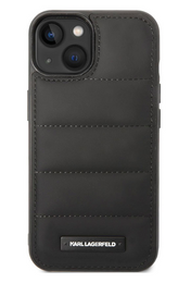 Karl Lagerfeld Quilted Puffy Metal Logo Case for iPhone 14 Plus - Black