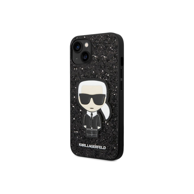 Karl Lagerfeld Glitter Flakes Ikonik iPhone 14 Plus Black