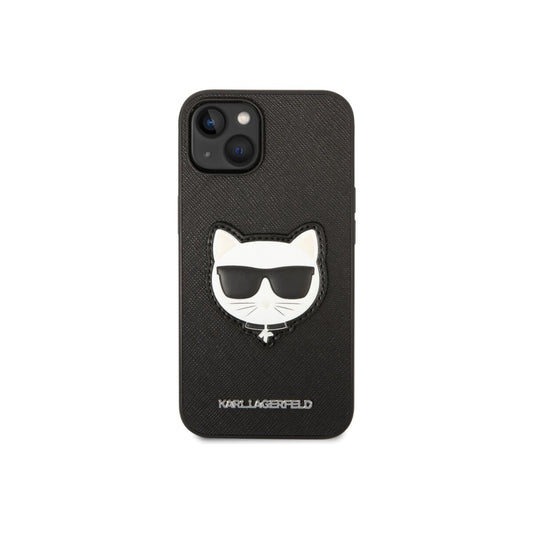 Karl Lagerfeld PU Saffiano Case with Choupette Head for iPhone 14 Plus Black