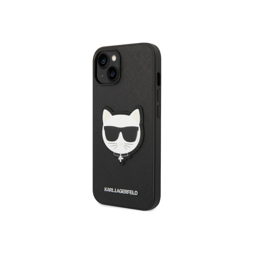 Karl Lagerfeld PU Saffiano Case with Choupette Head for iPhone 14 Plus Black