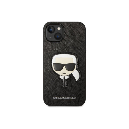 Karl Lagerfeld PU Saffiano Case with Karl Head for iPhone 14 Plus Black