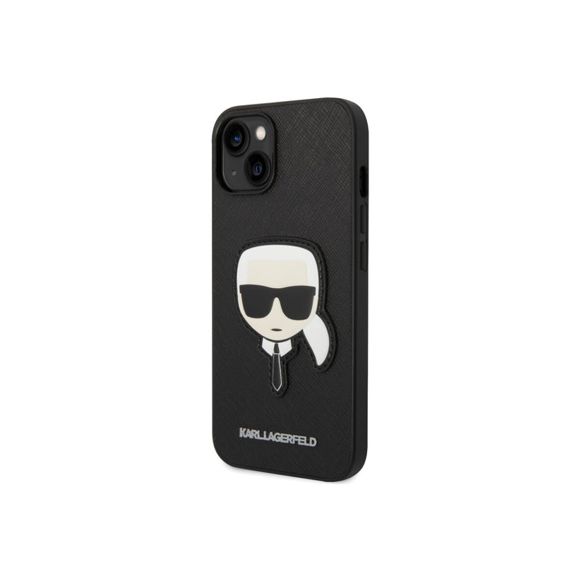 Karl Lagerfeld PU Saffiano Case with Karl Head for iPhone 14 Plus Black