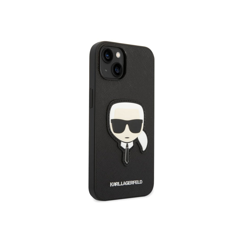 Karl Lagerfeld PU Saffiano Case with Karl Head for iPhone 14 Plus Black