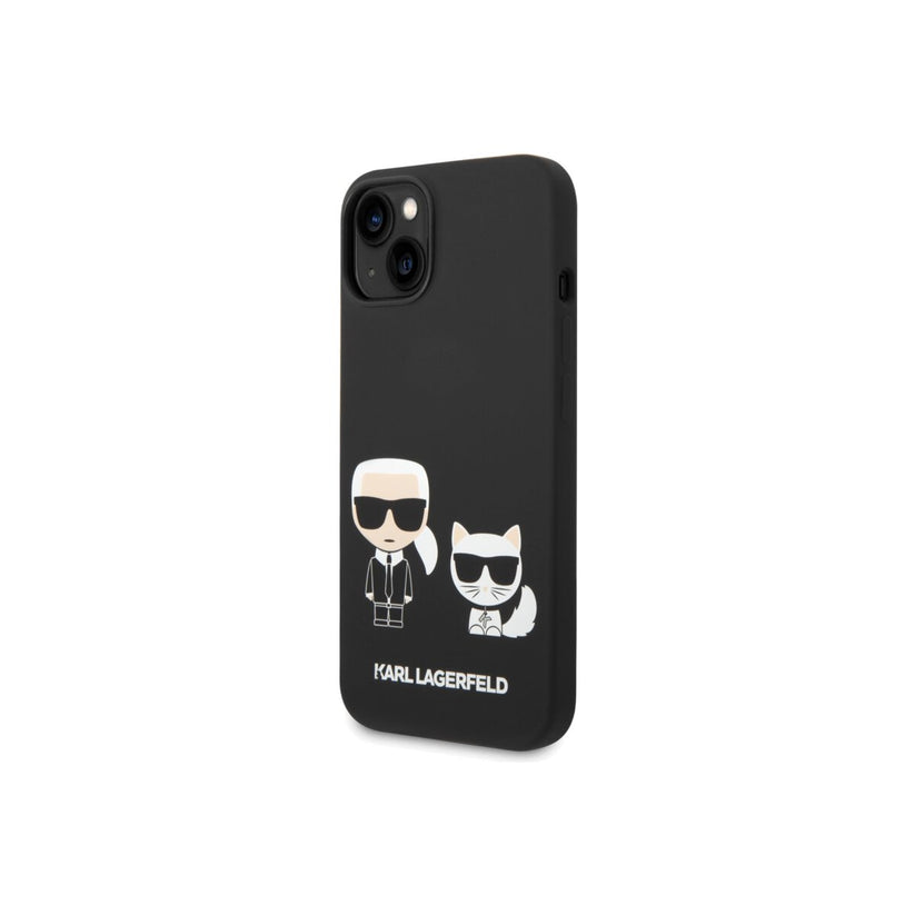 Karl Lagerfeld Karl and Choupette Liquid Silicone Case iPhone 14 Plus Black