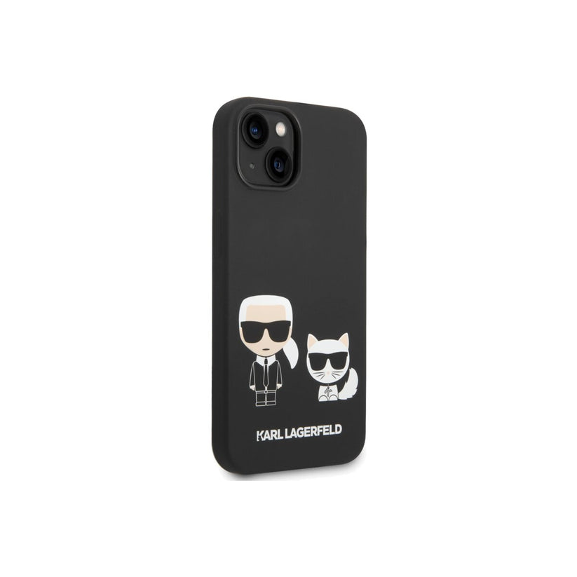 Karl Lagerfeld Karl and Choupette Liquid Silicone Case iPhone 14 Plus Black
