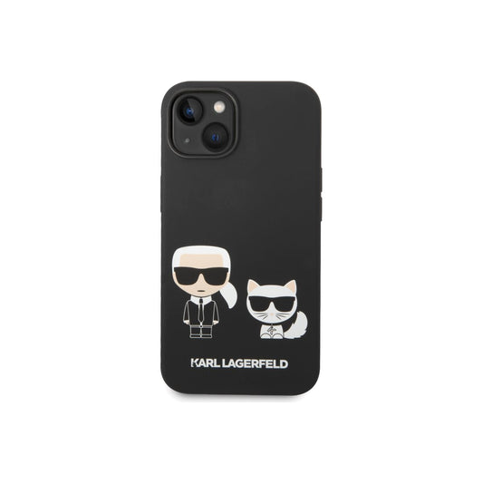 Karl Lagerfeld Karl and Choupette Liquid Silicone Case iPhone 14 Plus Black