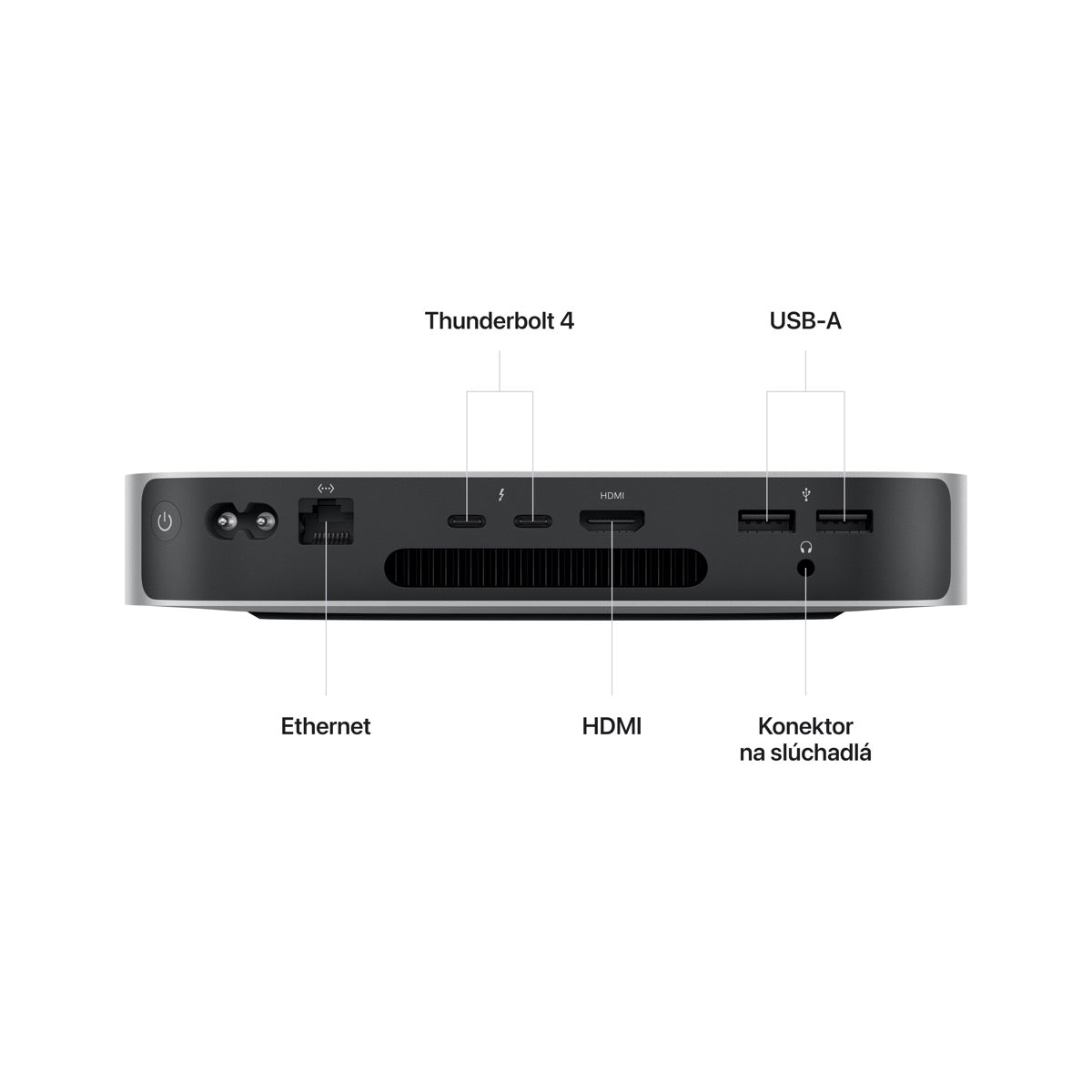 Mac mini: Apple M2 chip s 8jadrovým CPU a 10jadrovým GPU, 512GB SSD