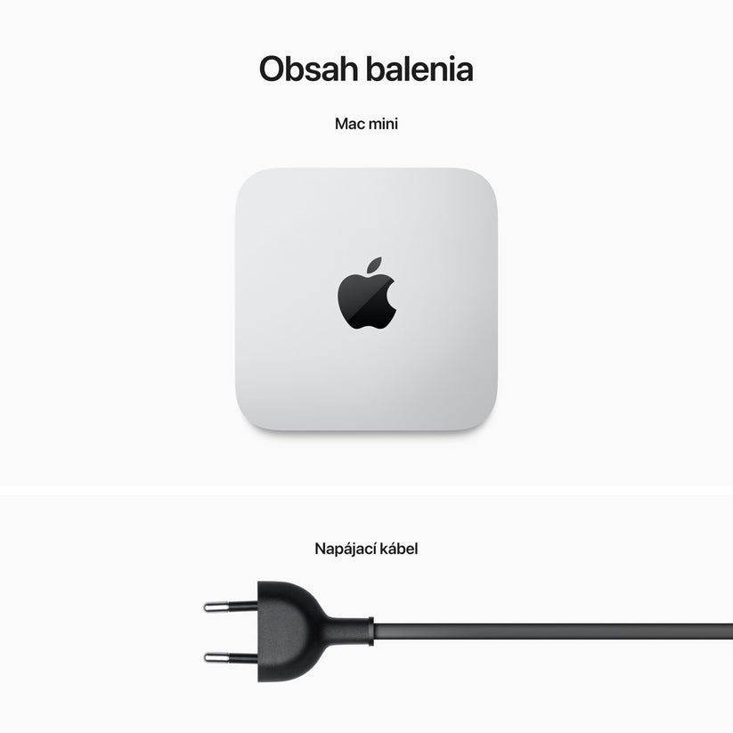 Mac mini: Apple M2 chip s 8jadrovým CPU a 10jadrovým GPU, 512GB SSD