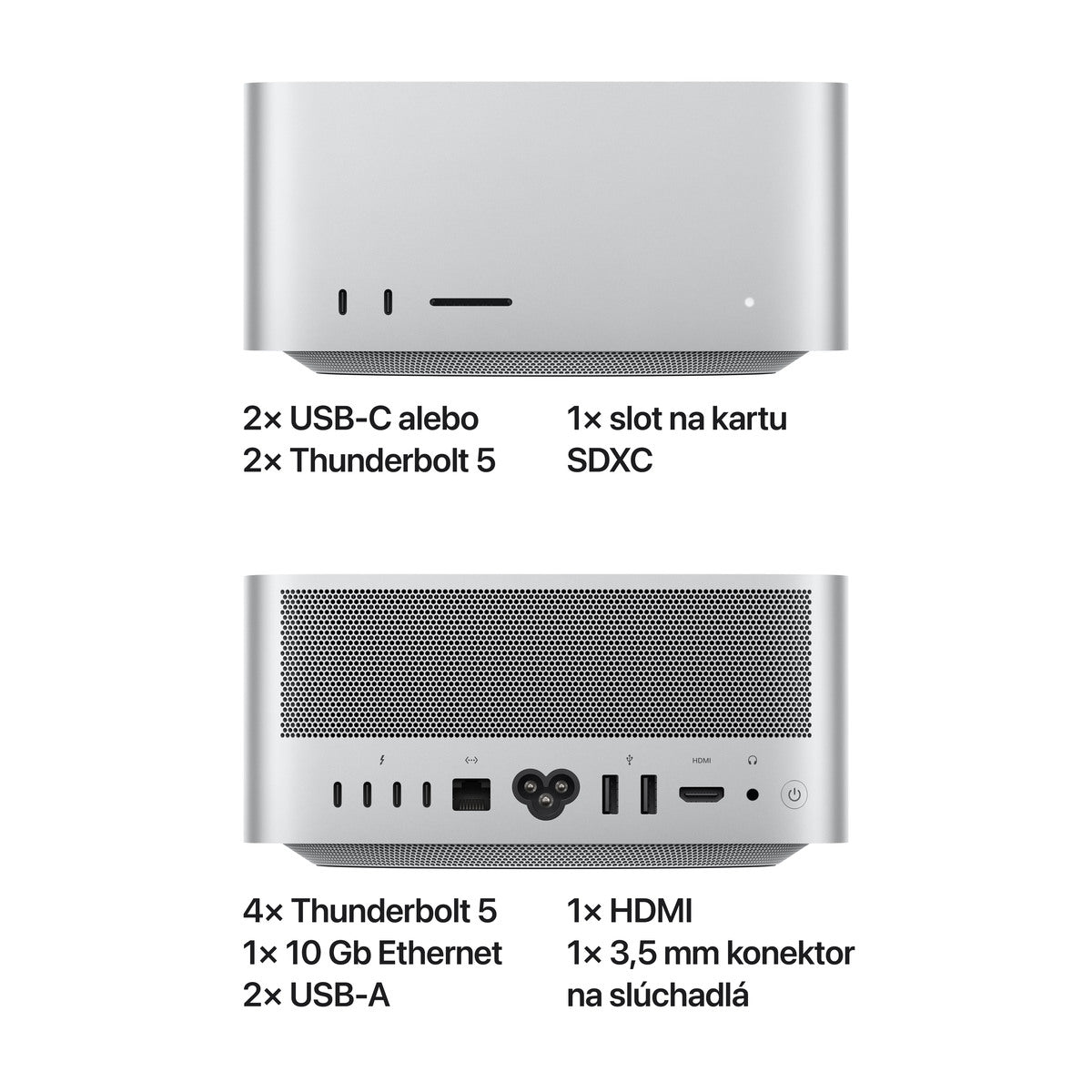 Mac Studio, Apple M3 Ultra, 28jadrové CPU, 60jadrové GPU, 96GB, 1TB - strieborný