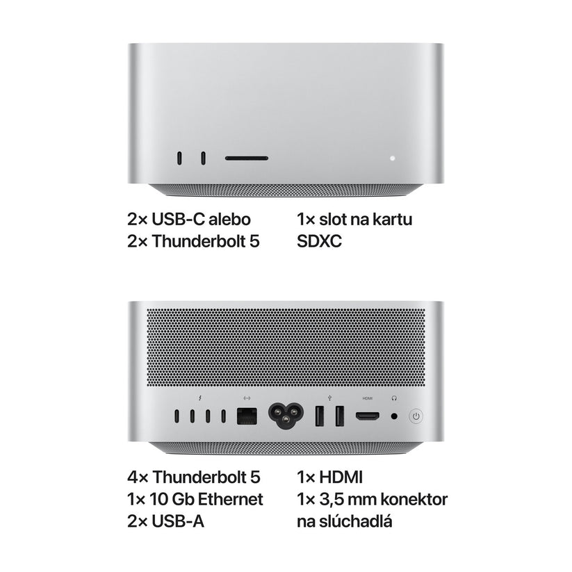 Mac Studio, Apple M3 Ultra, 28jadrové CPU, 60jadrové GPU, 96GB, 1TB - strieborný