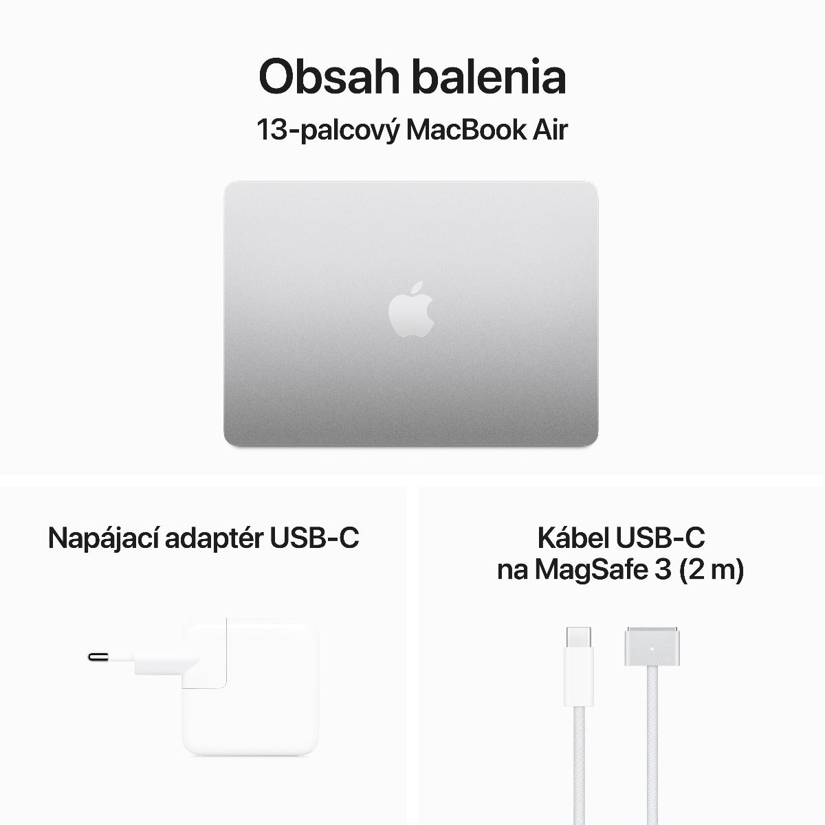 13-palcový MacBook Air: Apple M3 čip s 8jadrovým CPU a 10jadrovým GPU, 16GB RAM, 512GB SSD - Strieborná