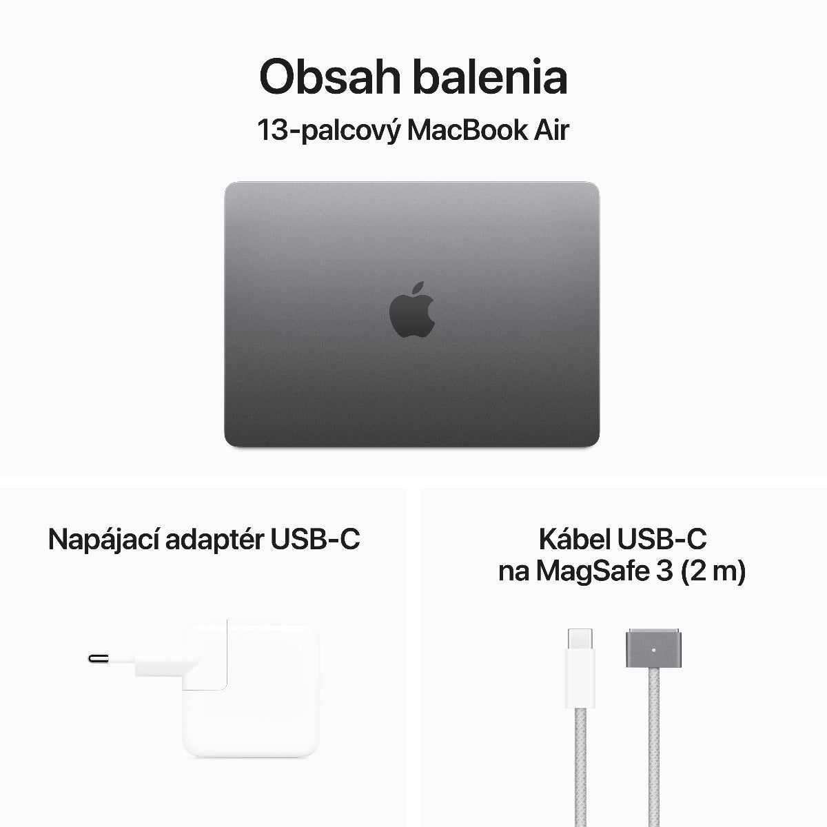 13-palcový MacBook Air: Apple M3 čip s 8jadrovým CPU a 10jadrovým GPU, 24GB RAM, 512GB SSD - Kozmická sivá