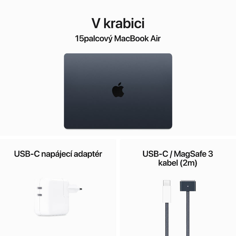 15-inch MacBook Air: Apple M3 chip with 8-core CPU and 10-core GPU, 8GB, 256GB SSD - Midnight