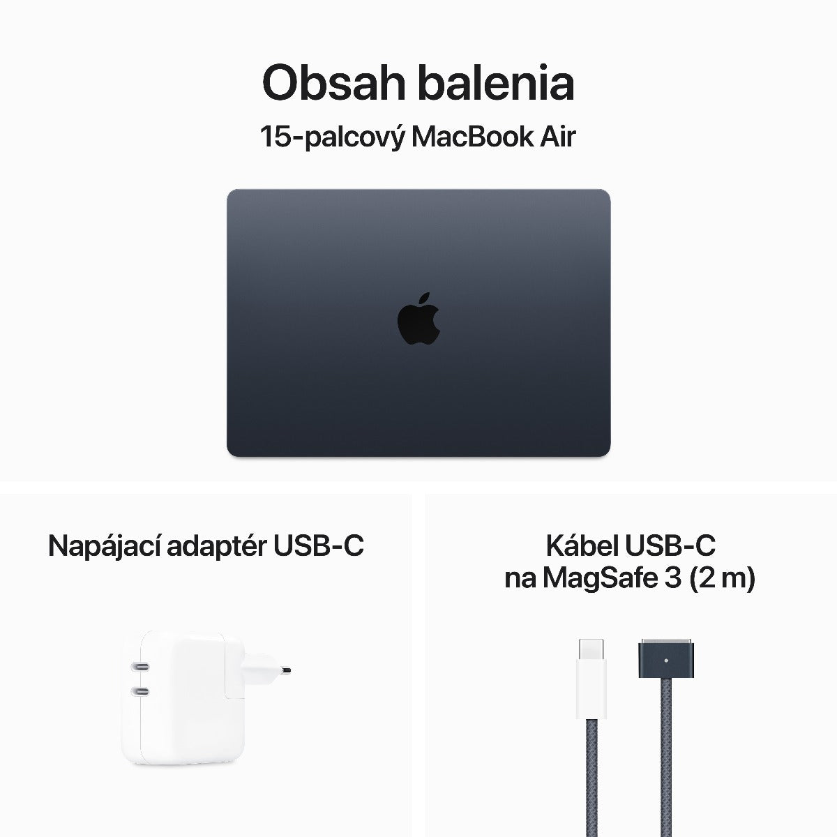 15-palcový MacBook Air: Apple M3 čip s 8jadrovým CPU a 10jadrovým GPU, 16GB RAM, 512GB SSD - Polnočná