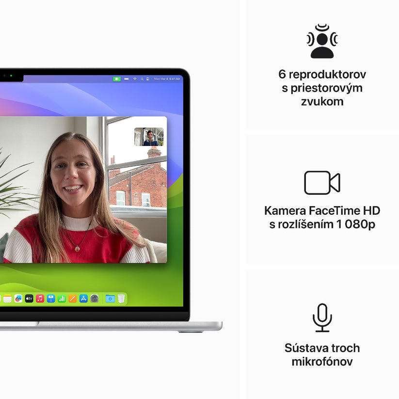 15-palcový MacBook Air: Apple M3 čip s 8jadrovým CPU a 10jadrovým GPU, 8GB RAM, 256GB SSD - Strieborná