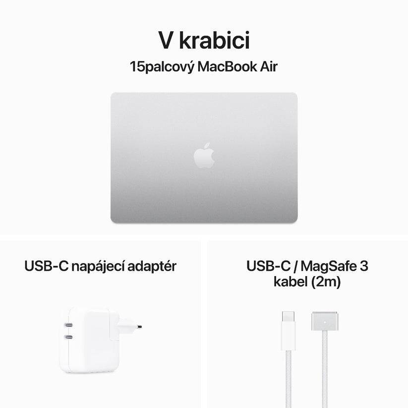 15-inch MacBook Air: Apple M3 chip with 8-core CPU and 10-core GPU, 16GB, 512GB SSD - Silver