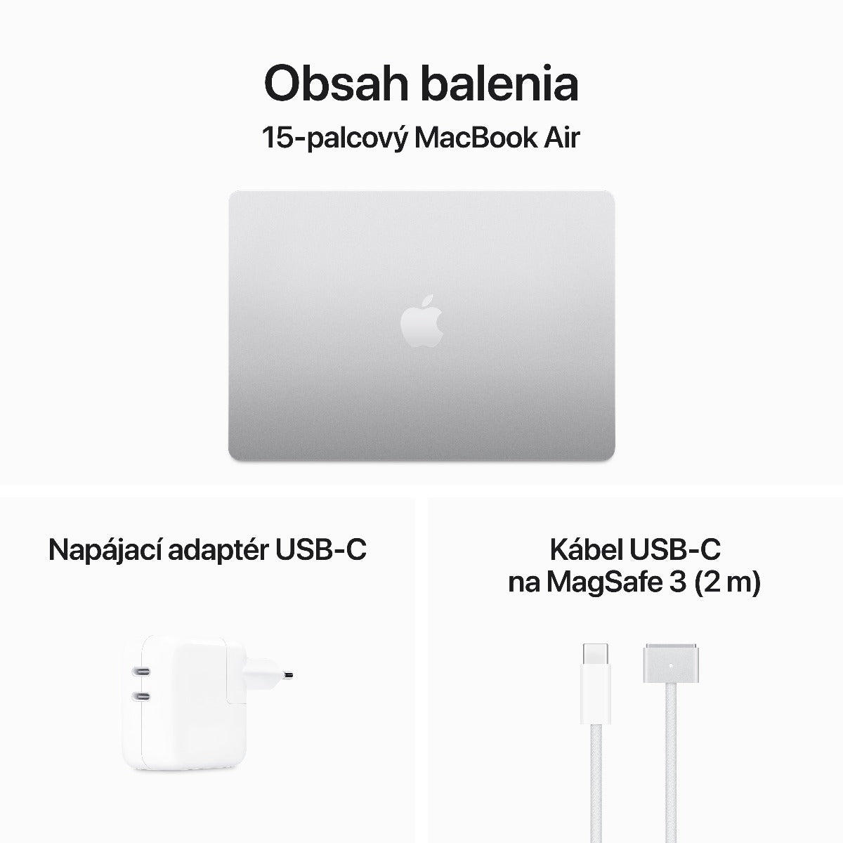 15-palcový MacBook Air: Apple M3 čip s 8jadrovým CPU a 10jadrovým GPU, 8GB RAM, 256GB SSD - Strieborná