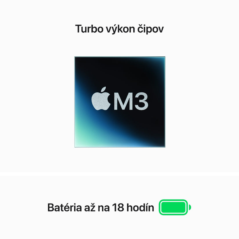 15-palcový MacBook Air: Apple M3 čip s 8jadrovým CPU a 10jadrovým GPU, 8GB RAM, 512GB SSD - Kozmická sivá