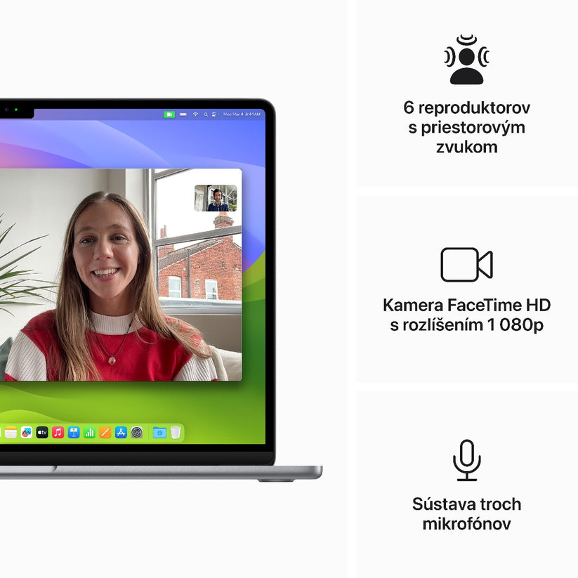 15-palcový MacBook Air: Apple M3 čip s 8jadrovým CPU a 10jadrovým GPU, 8GB RAM, 512GB SSD - Kozmická sivá
