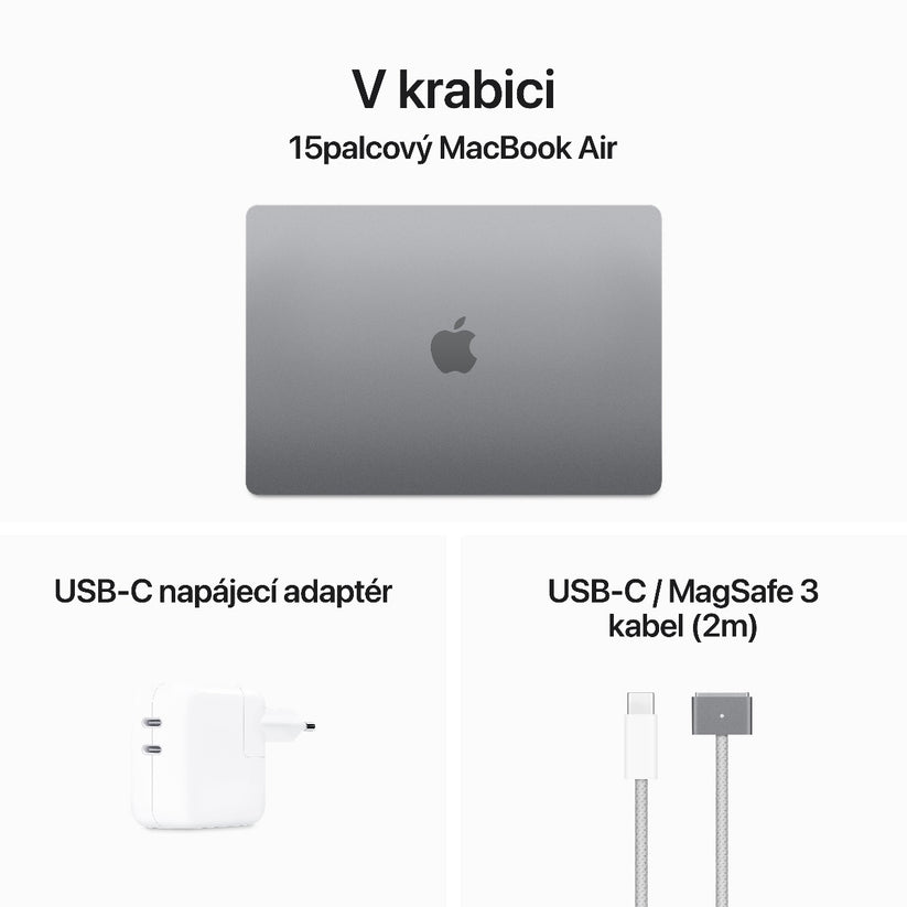15-inch MacBook Air: Apple M3 chip with 8-core CPU and 10-core GPU, 16GB, 512GB SSD - Space Grey