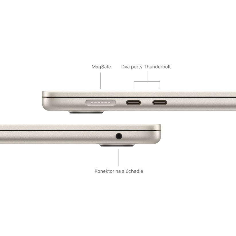 15-palcový MacBook Air: Apple M3 čip s 8jadrovým CPU a 10jadrovým GPU, 8GB RAM, 256GB SSD - Hviezdne biela