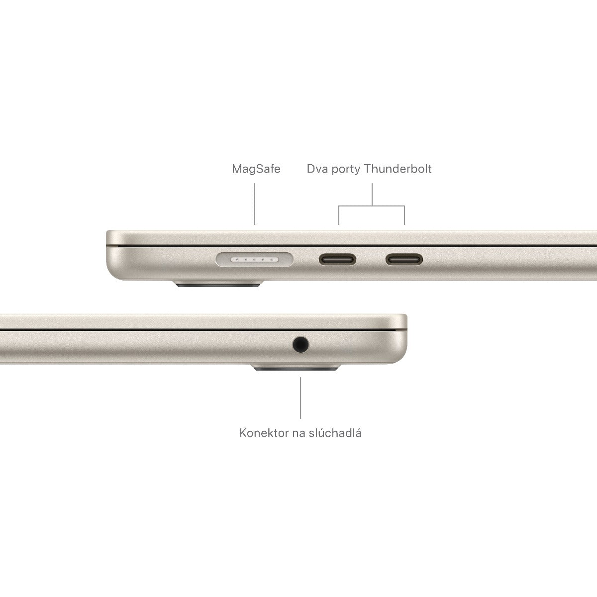15-palcový MacBook Air: Apple M3 čip s 8jadrovým CPU a 10jadrovým GPU, 16GB RAM, 512GB SSD - Hviezdne biela
