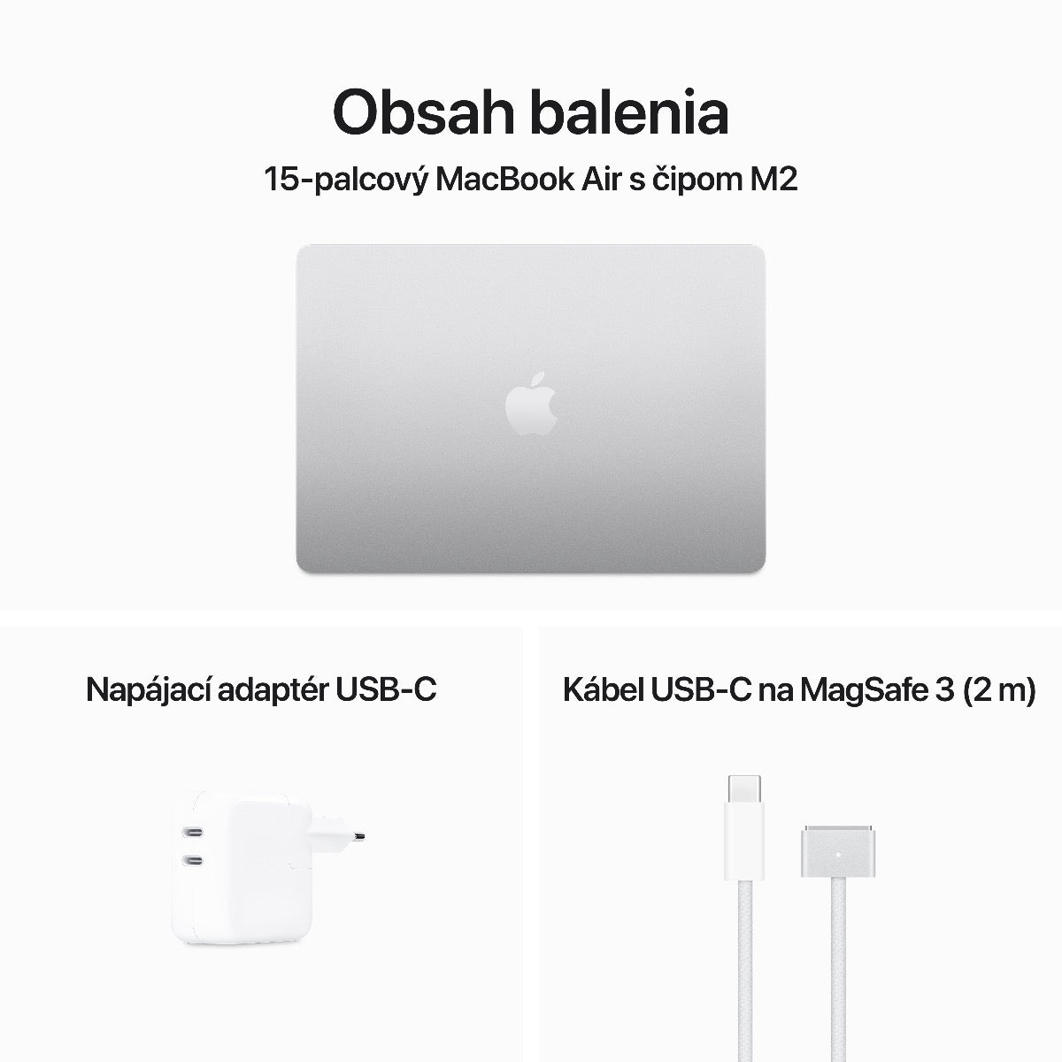 15-palcový MacBook Air: Apple M2 čip s 8jadrovým CPU a 10jadrovým GPU, 8GB, 512GB - Silver