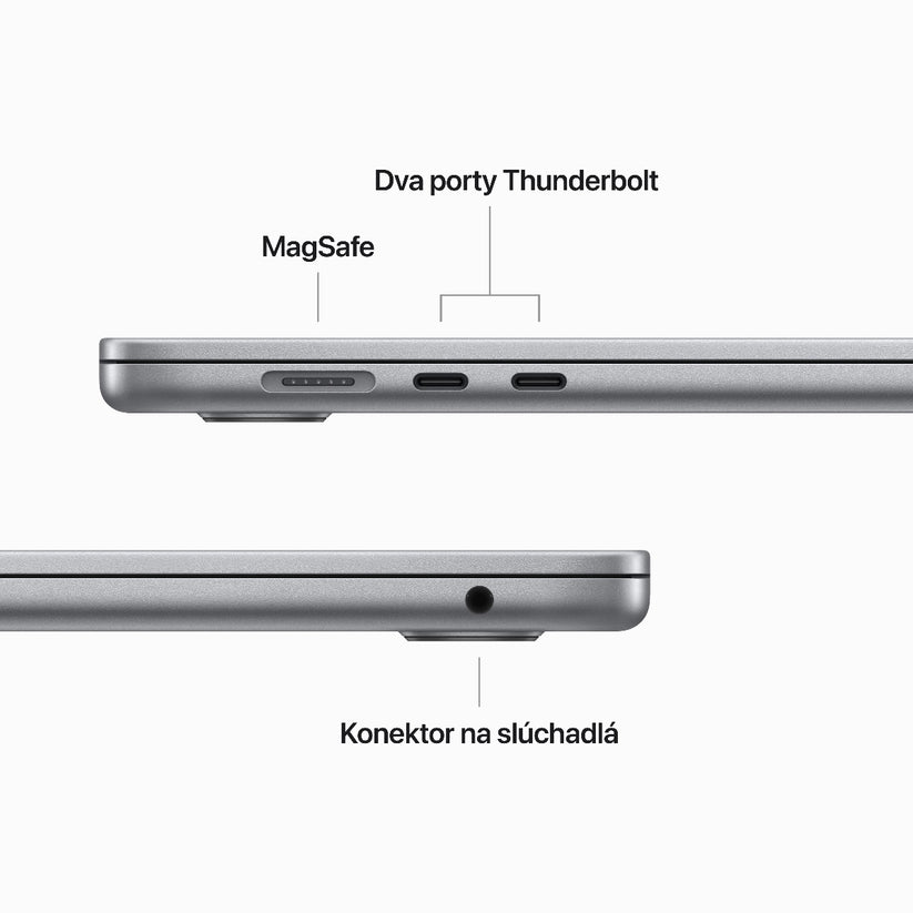15-palcový MacBook Air: Apple M2 čip s 8jadrovým CPU a 10jadrovým GPU, 8GB, 512GB - Space Grey