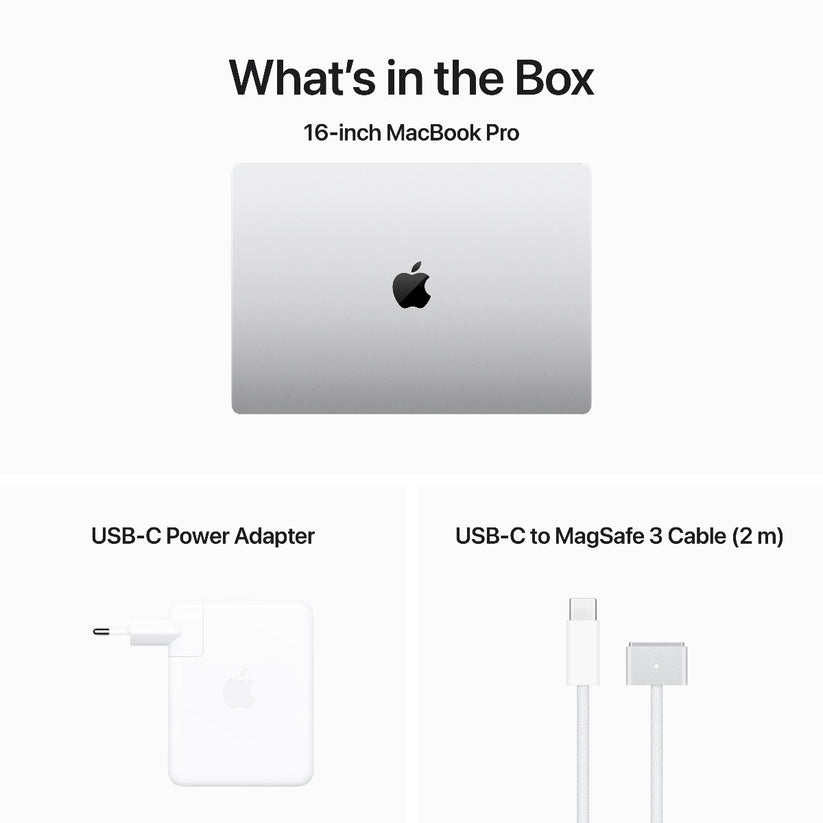 16-palcový MacBook Pro: Apple M3 Pro čip s 12 jadrovým CPU a 18 jadrovým GPU, 18GB, 512GB SSD - Silver