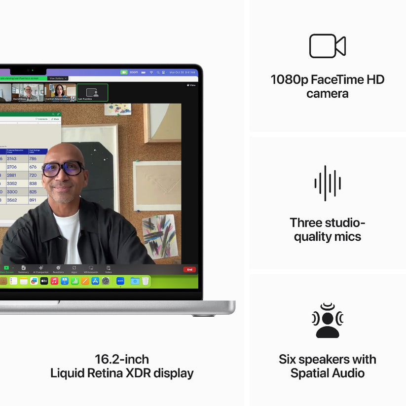 16-palcový MacBook Pro: Apple M3 Pro čip s 12 jadrovým CPU a 18 jadrovým GPU, 18GB, 512GB SSD - Silver