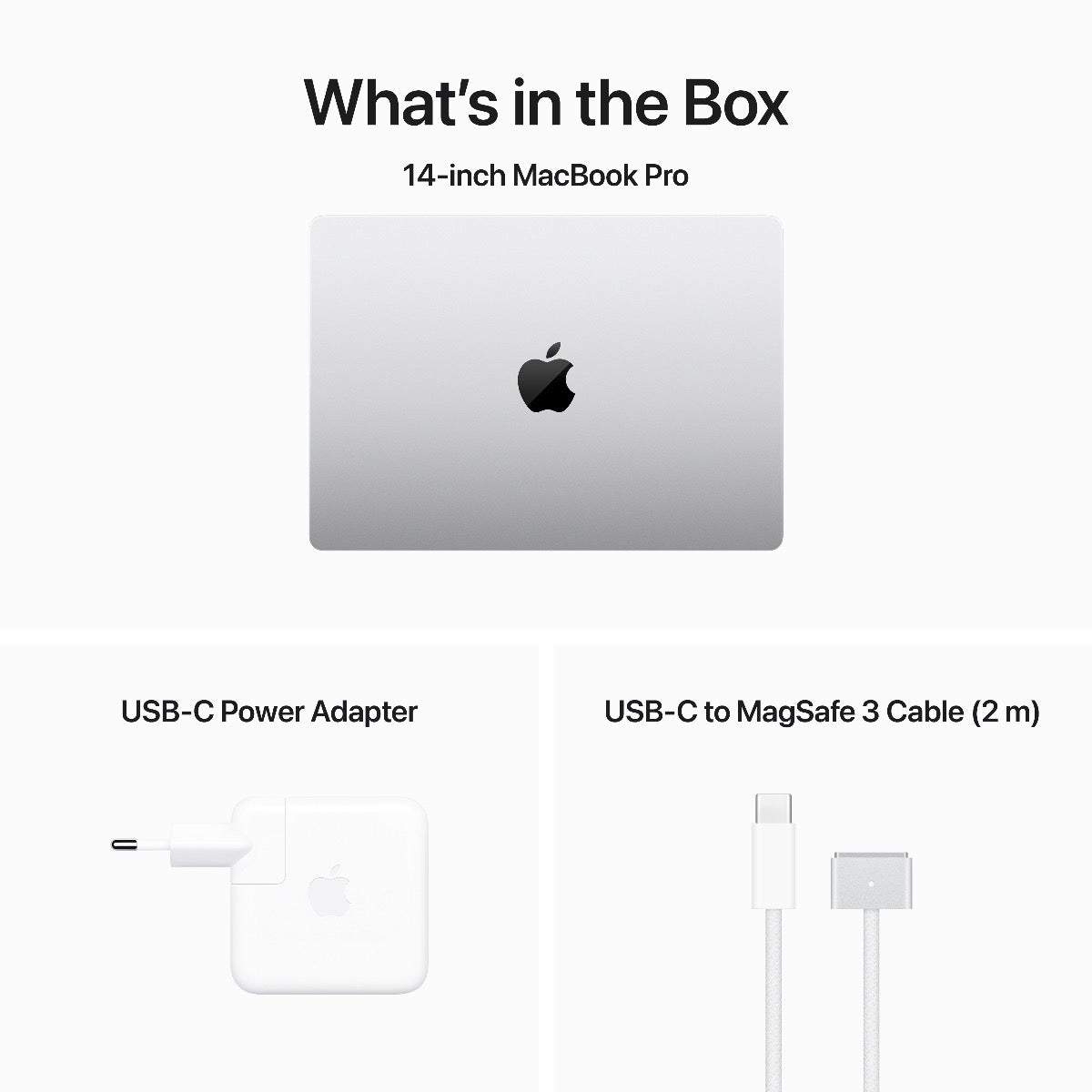 14-palcový MacBook Pro: Apple M3 čip s 8 jadrovým CPU a 10 jadrovým GPU, 16GB jednotnej pamäte, 512GB SSD - strieborný