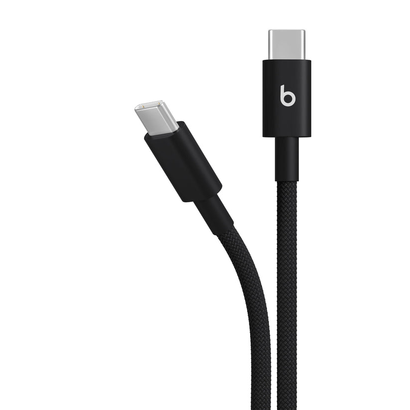 Opletený kábel Beats USB-C/USB-C 1,5 m – čierny – detail oboch konektorov