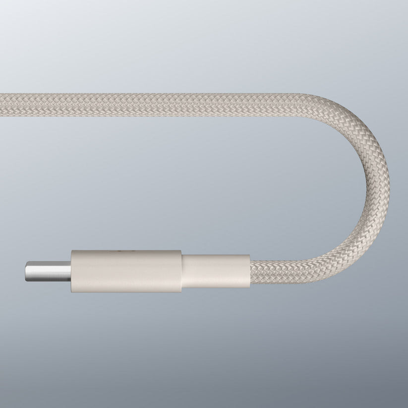 Opletený kábel Beats USB-C/USB-C 1,5 m – béžový – zosilnená koncovka