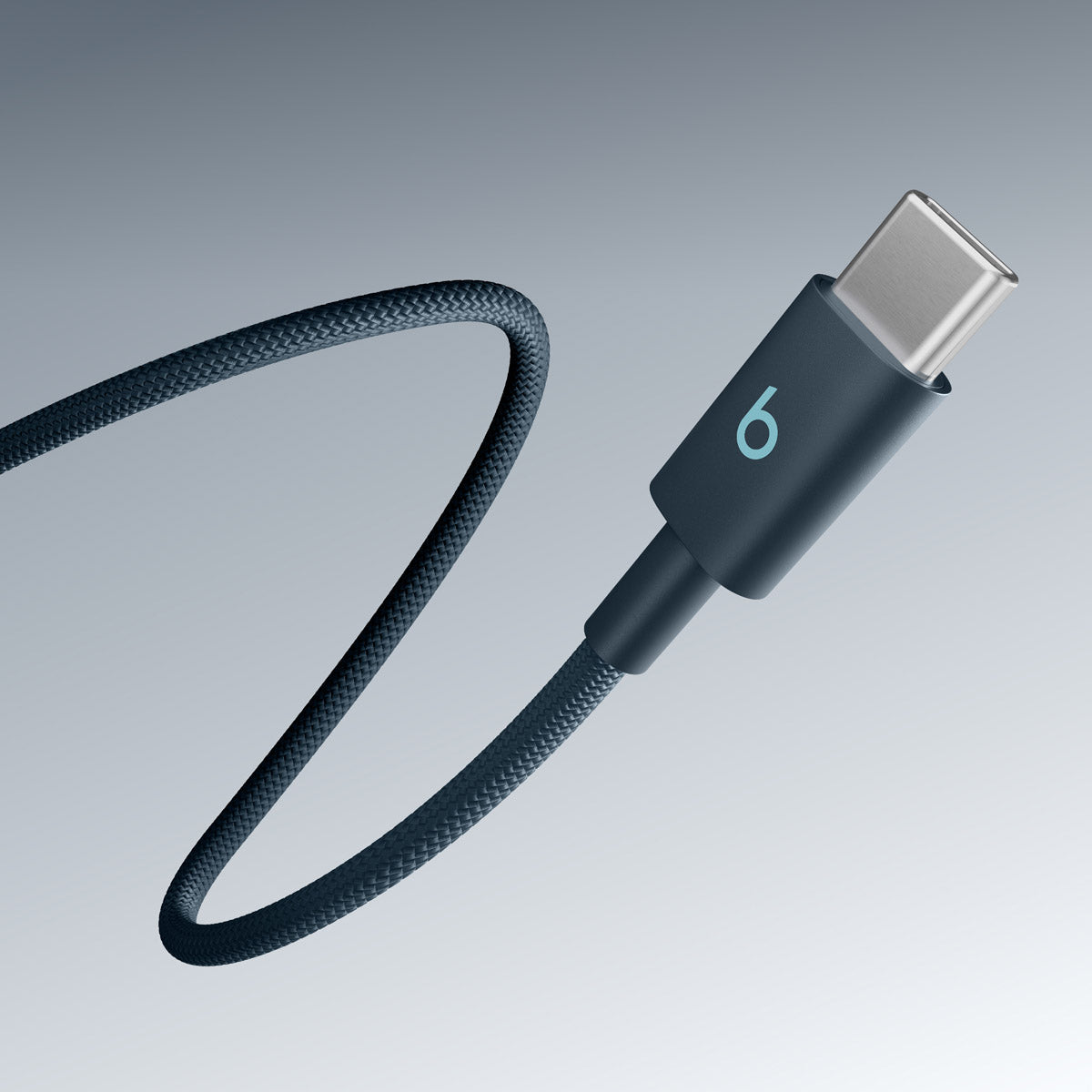 Opletený kábel Beats USB-C/USB-C 1,5 m – tmavomodrý – detail konektora