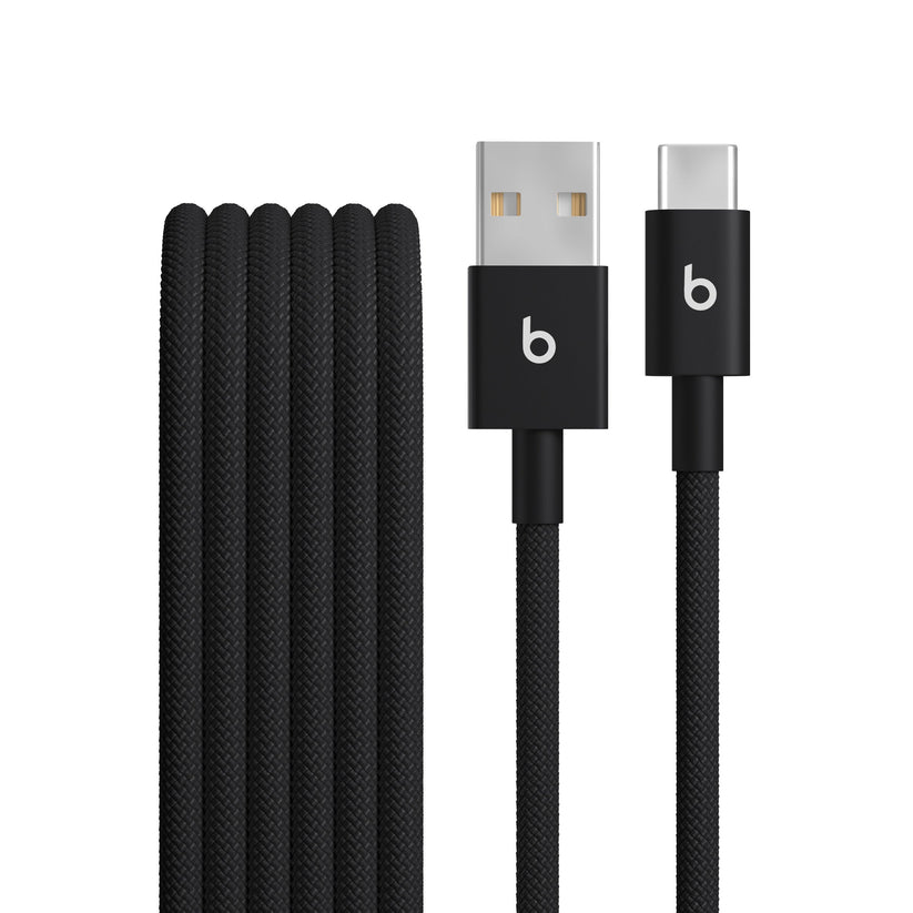 Opletený kábel Beats USB-A/USB-C 1,5 m (2 kusy) – čierny – pohľad na produkt