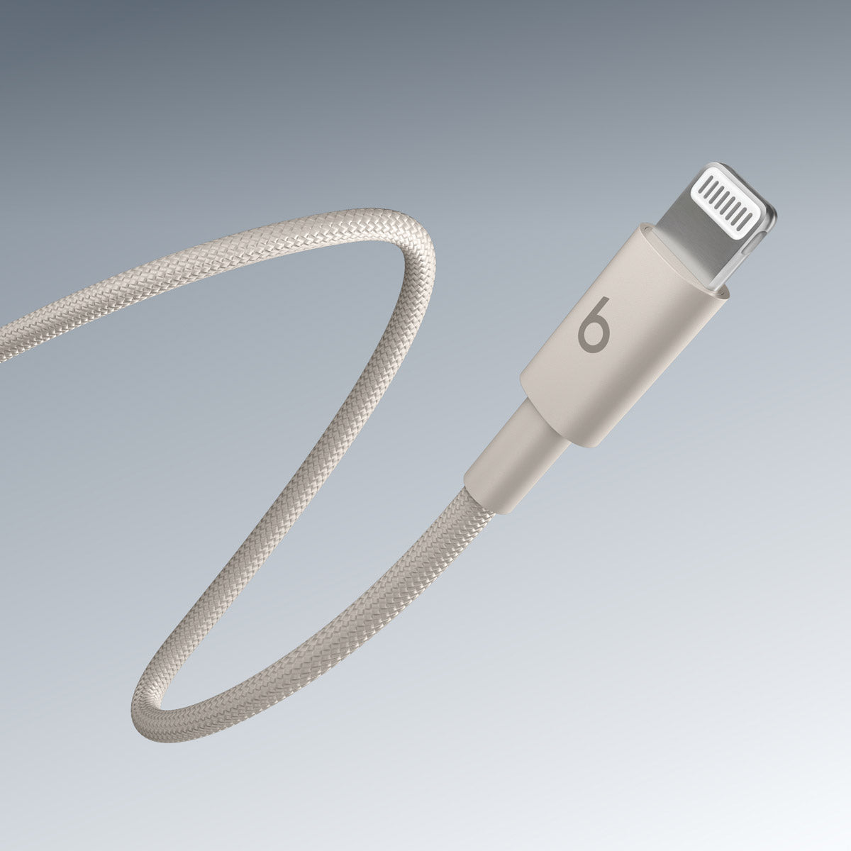 Opletený kábel Beats USB-C/Lightning 1,5 m – béžový – detail konektora