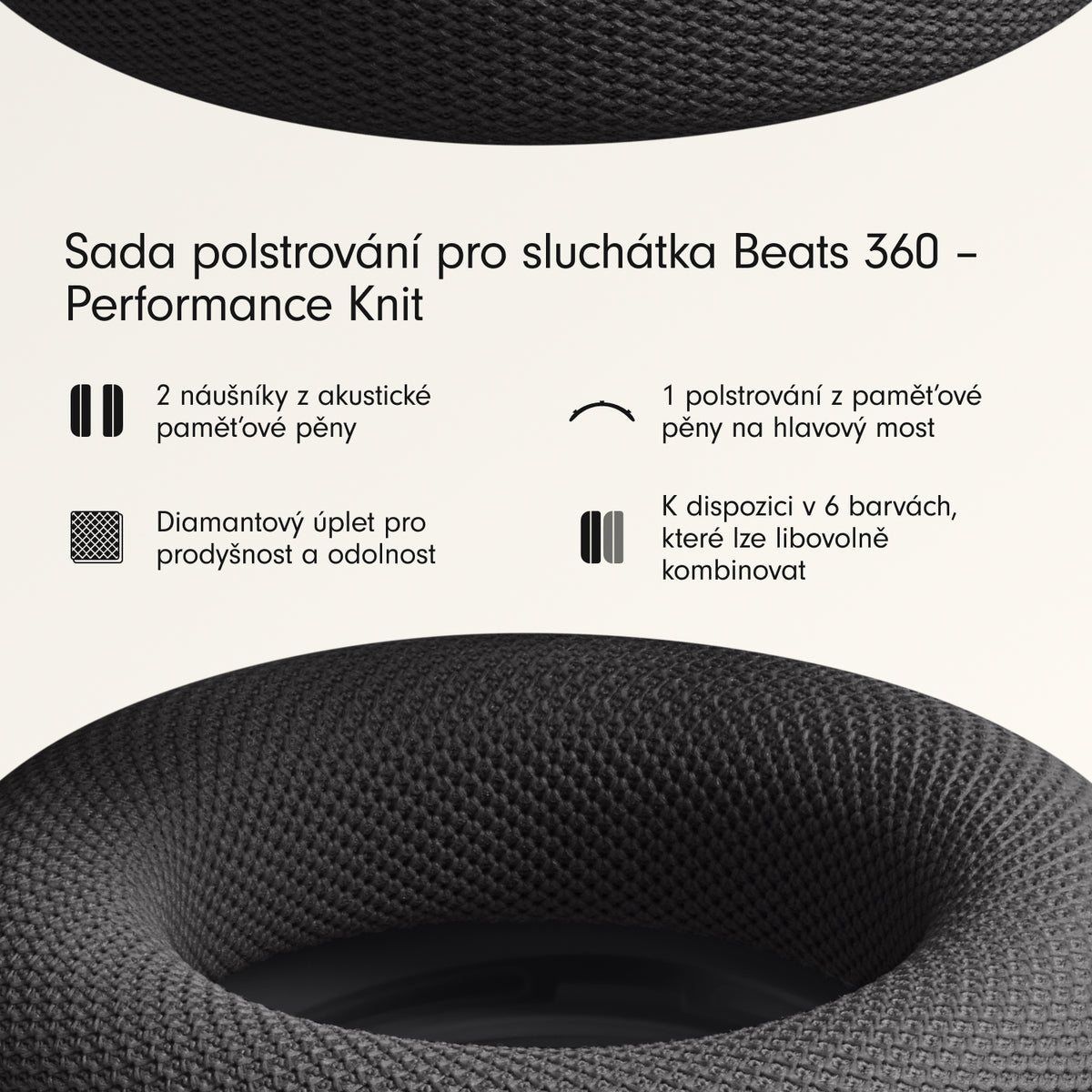 Súprava polstrovania Beats 360 Performance Knit - čierna - iSTYLE.sk