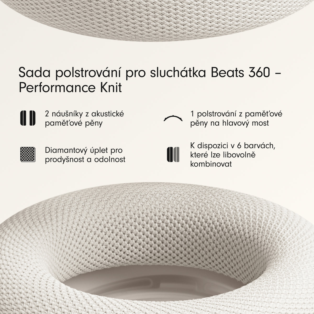 Súprava polstrovania Beats 360 Performance Knit - oblačne sivá - iSTYLE.sk
