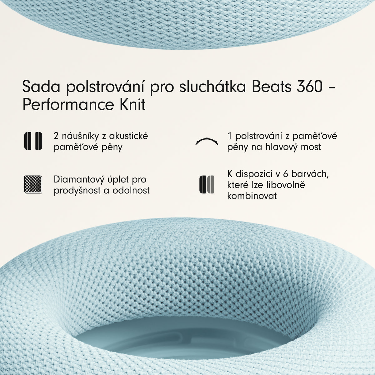Súprava polstrovania Beats 360 Performance Knit - blankytná - iSTYLE.sk