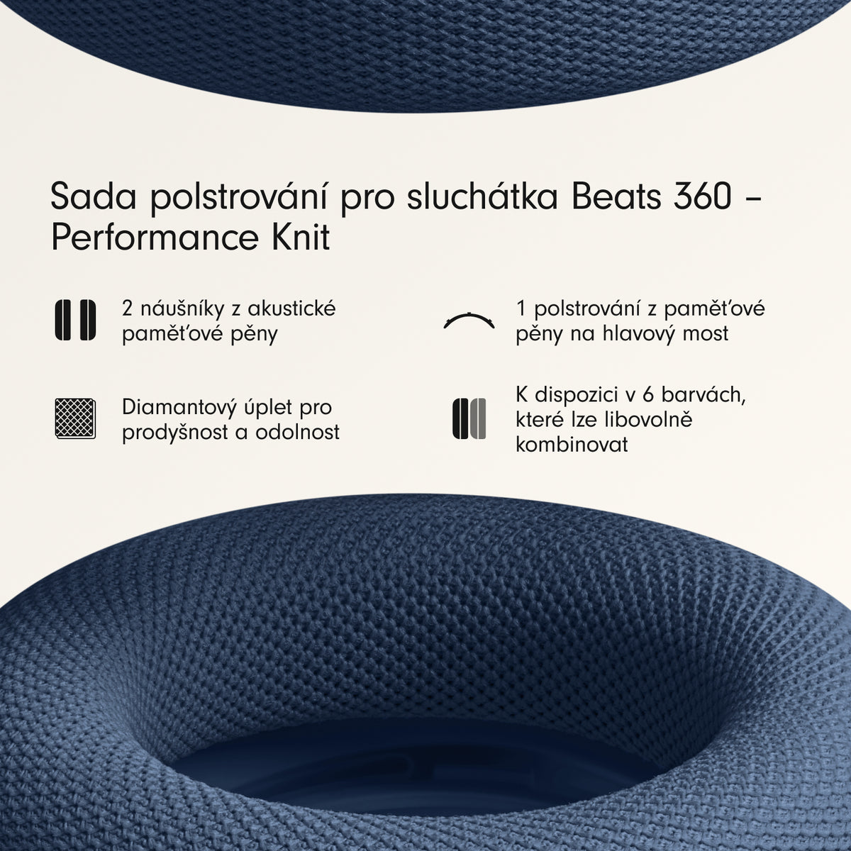 Súprava polstrovania Beats 360 Performance Knit - námornícka modrá - iSTYLE.sk